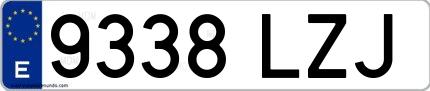 Ejemplo de matrícula española 9338 LZJ