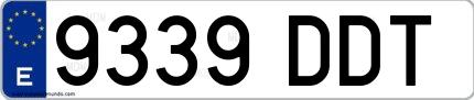 Ejemplo de matrícula española 9339 DDT