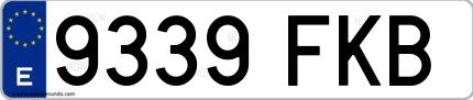 Ejemplo de matrícula española 9339 FKB