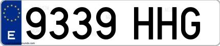 Ejemplo de matrícula española 9339 HHG