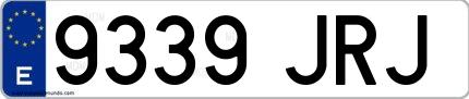 Ejemplo de matrícula española 9339 JRJ