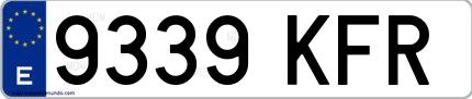 Ejemplo de matrícula española 9339 KFR