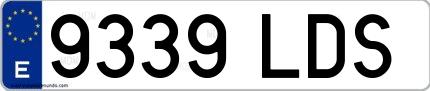 Ejemplo de matrícula española 9339 LDS