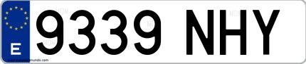 Ejemplo de matrícula española 9339 NHY