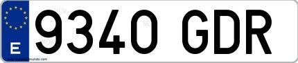 Ejemplo de matrícula española 9340 GDR