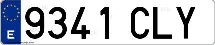 Ejemplo de matrícula de coche ordinaria 9341 CLY