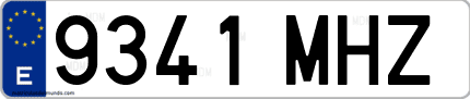 Ejemplo de matrícula de coche ordinaria 9341 MHZ
