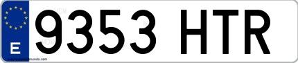 Ejemplo de matrícula española 9353 HTR