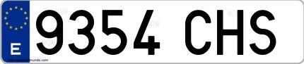 Ejemplo de matrícula española 9354 CHS