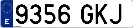 Ejemplo de matrícula española 9356 GKJ
