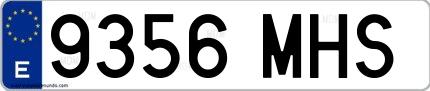 Ejemplo de matrícula española 9356 MHS