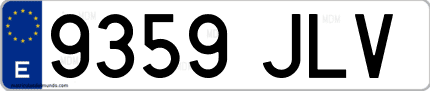Ejemplo de matrícula de coche ordinaria 9359 JLV