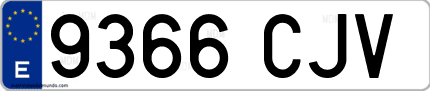 Ejemplo de matrícula de coche ordinaria 9366 CJV