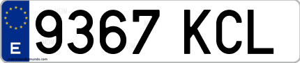 Ejemplo de matrícula de coche ordinaria 9367 KCL