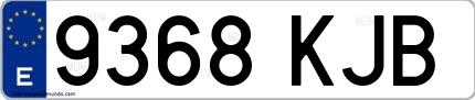 Ejemplo de matrícula española 9368 KJB