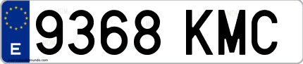 Ejemplo de matrícula de coche ordinaria 9368 KMC