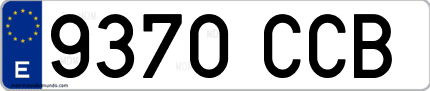 Ejemplo de matrícula de coche ordinaria 9370 CCB