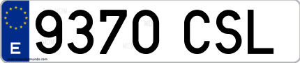 Ejemplo de matrícula de coche ordinaria 9370 CSL