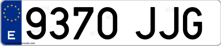 Ejemplo de matrícula de coche ordinaria 9370 JJG