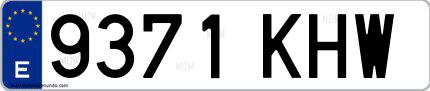 Ejemplo de matrícula española 9371 KHW