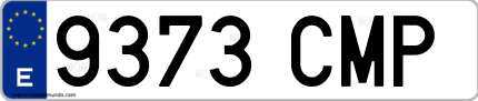 Ejemplo de matrícula de coche ordinaria 9373 CMP