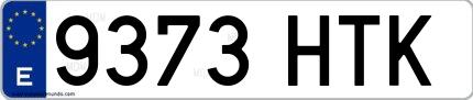 Ejemplo de matrícula española 9373 HTK
