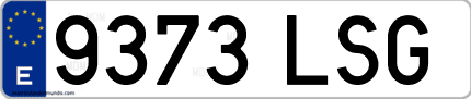 Ejemplo de matrícula de coche ordinaria 9373 LSG