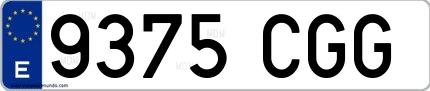 Ejemplo de matrícula española 9375 CGG