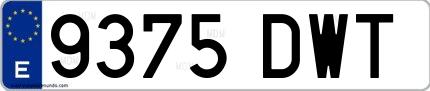 Ejemplo de matrícula española 9375 DWT