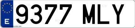 Ejemplo de matrícula española 9377 MLY