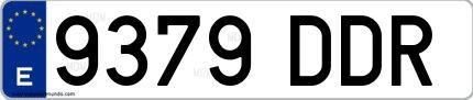Ejemplo de matrícula española 9379 DDR