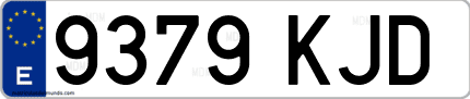 Ejemplo de matrícula de coche ordinaria 9379 KJD