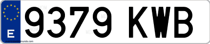 Ejemplo de matrícula de coche ordinaria 9379 KWB