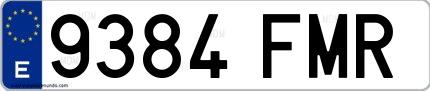 Ejemplo de matrícula española 9384 FMR