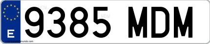 Ejemplo de matrícula española 9385 MDM