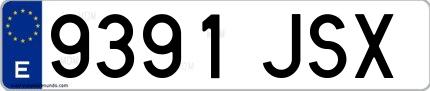 Ejemplo de matrícula española 9391 JSX