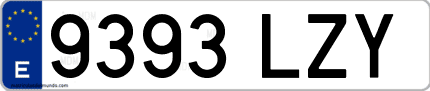 Ejemplo de matrícula de coche ordinaria 9393 LZY
