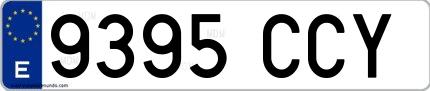 Ejemplo de matrícula española 9395 CCY