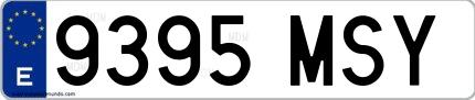 Ejemplo de matrícula española 9395 MSY