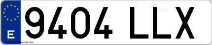 Ejemplo de matrícula española 9404 LLX
