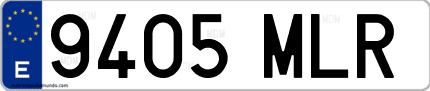 Ejemplo de matrícula de coche ordinaria 9405 MLR