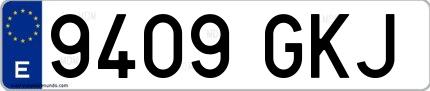 Ejemplo de matrícula española 9409 GKJ