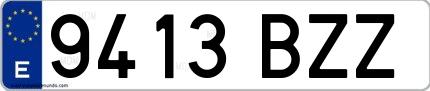 Ejemplo de matrícula española 9413 BZZ