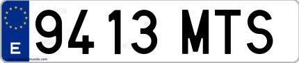 Ejemplo de matrícula española 9413 MTS