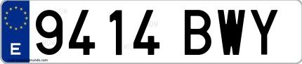 Ejemplo de matrícula española 9414 BWY