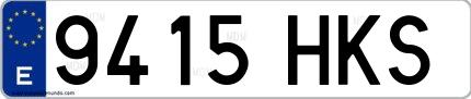 Ejemplo de matrícula española 9415 HKS