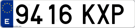 Ejemplo de matrícula de coche ordinaria 9416 KXP