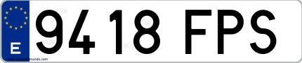 Ejemplo de matrícula española 9418 FPS