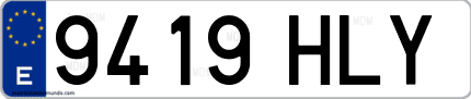 Ejemplo de matrícula de coche ordinaria 9419 HLY