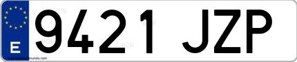 Ejemplo de matrícula española 9421 JZP
